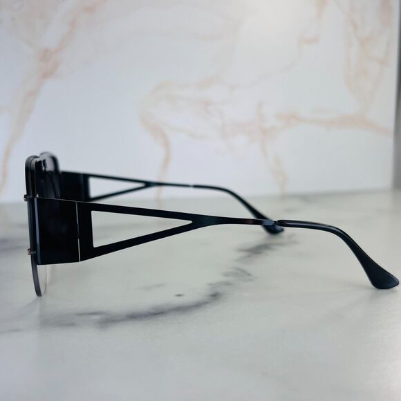 OTRA Mimi Aviator Sunglasses Black Metal Frame Purple Graduated Lens 100% UV - Picture 8 of 13